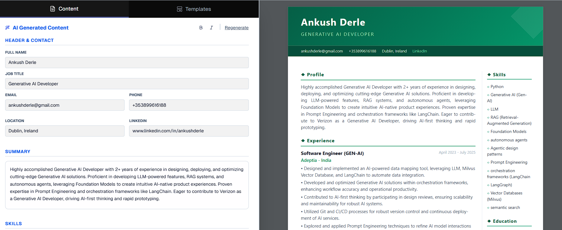 Export Professional Resumes
